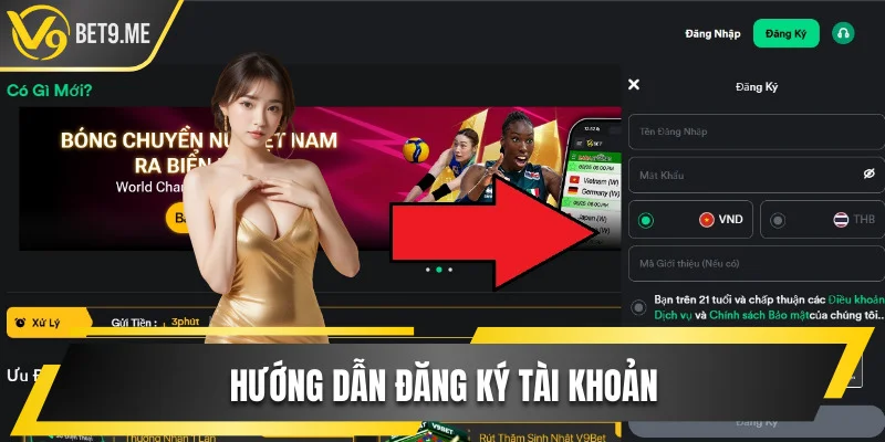 Các bước khởi tạo tài khoản tại V9bet